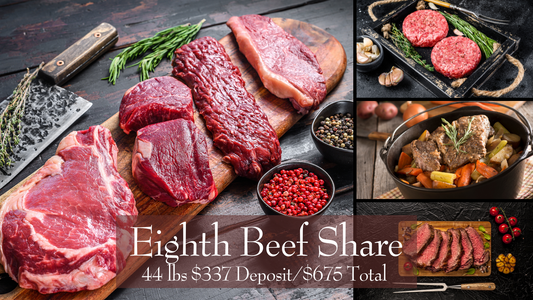 B. Eighth Beef Share Grass Fed/Grain Finished